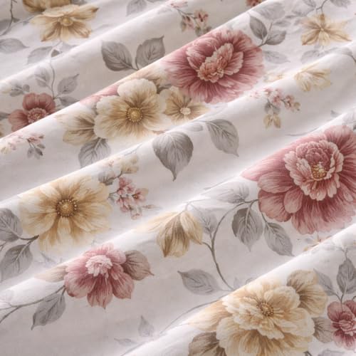 Image of DECORUM Cloud Cotton Double Bedsheet Floral Print with 2 Pillow Covers | 244 TC | Ultra Soft Feel | Premium Comfort | Breathable & Skin Friendly | for Bedroom (90 x 90 Inches)