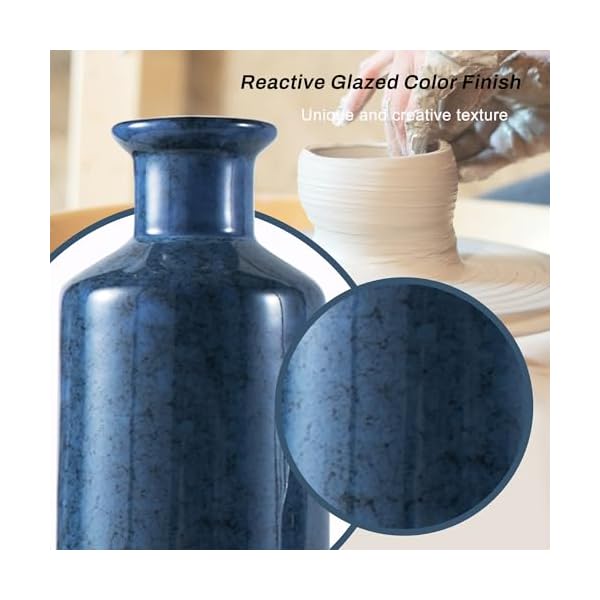   Kimdio-Blue-Ceramic-Vase-Set-3-Blue-Vases-Modern-Farmhouse-Vase-Home-Decor-Accents-Pampas-Grass-Clay-Vases-for-Living-Room-Office-BathroomHome-and-Wedding