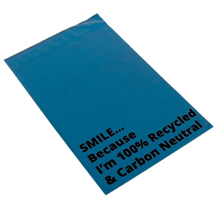 100x Mailer Bags Mailing Envelope Made from 100% Recycled Material Colourful Parcel Shipping Smart Mailer(17 x 22 Inch,Blue) - Image 3
