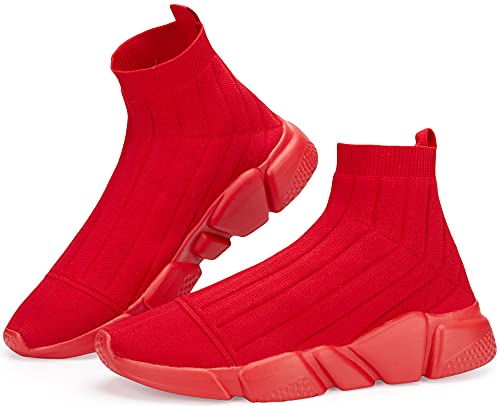 Chaussures de marche homme légères Santiro tout rouge pour vos sorties urbaines actives