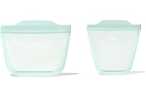 OXO Tot Silicone Reusable Bags 2 Piece Cup and Snack Set - Opal