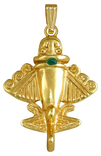 Image of Across The Puddle Colombian Emerald & Multi-Material Options | Quimbaya Flyer Pendant Necklace | Ancient Alien Golden Jets Collection