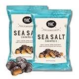 Palmer Candy Sea Salt Caramels - Pack of 2 - Dark Chocolate Covered Chewy Salted Caramels - 6 oz. Bags
