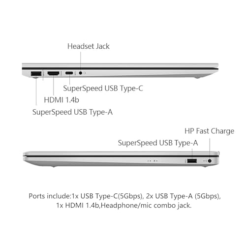 Image of HP 17 Laptop, 17.3 inch FHD Display, 8GB DDR5 RAM, 512GB SSD, AMD Ryzen 5 Processor(Beats i7-1165G7, Up to 4.3GHz), Windows 11 Pro, Alpacatec Accessories, Silver, Video Editing Laptop