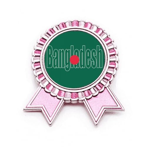 Broche drapeau Bangladesh rose métallique M avec finitions de précision