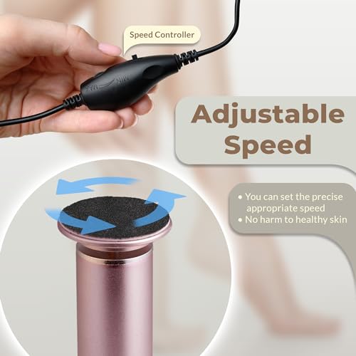 Solelux ECR001 Electric Foot File, Electric Foot Scrubber Dead Skin Remover For At Home Spa With 60 Sanding Pads, Adjustable Speed Electric Callus Remover For Feet thumb #2