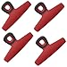 Chip Bag Clips Set of 4 - COOK with COLOR Food Clips, 5 Inches Wide Heavy Duty Chip Clips, Large Bag Clips for Food Storage with Air Tight Seal Grip for Bread Bags, Snack Bags and Food Bags - (Red)