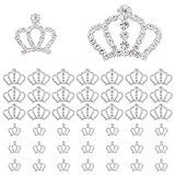 WEBEEDY 60 Pcs Crystal Rhinestone Crown Embellishments 2 Sizes Silver Crown Flatback Embellishments for Present Phone Back Shell Card Wedding Gift Decoration DIY Crafts Making Valentine's Day Supplies