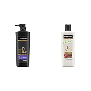 Tresemme Hair Fall Defence Shampoo, For Strong Hair, With Keratin Protein, Prevent Hair Fall due to Breakage, 580 ml & TRESemme Nourish and Replenish Conditioner, 190ml