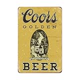 Vintage Retro Beer Metal Tin Sign Coors Golden Beer Metal Poster Man Cave Bar Restaurant Kitchen Home Art Wall Decoration Plaque 8X12 inch