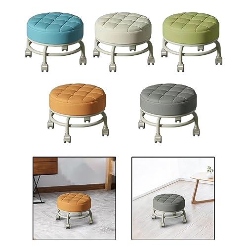 Image of CALANDIS Low Roller Seat Stool Heavy Duty Pulley Wheels Stool for Kids and Adult Home Blue | Benches & Stools | Furniture