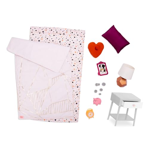 Our Generation Juego de Cama Goodnight Glow con mesita de Noche