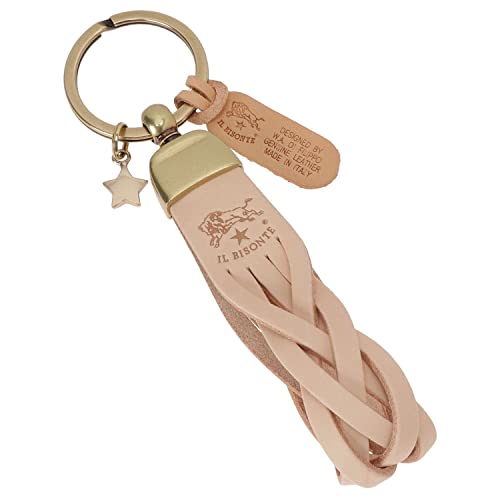 イルビゾンテ 編み込みレザーストラップ 星型チャーム キーリング キーホルダー ナチュラル ヌメ SKH040 PG0001 NA106B [並行輸入品]