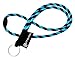 mia mai Tubular Lanyard (azul/negro, 45cm) Cordón de llaves para el cuello con cierre de seguridad, llavero, colgante para llaves