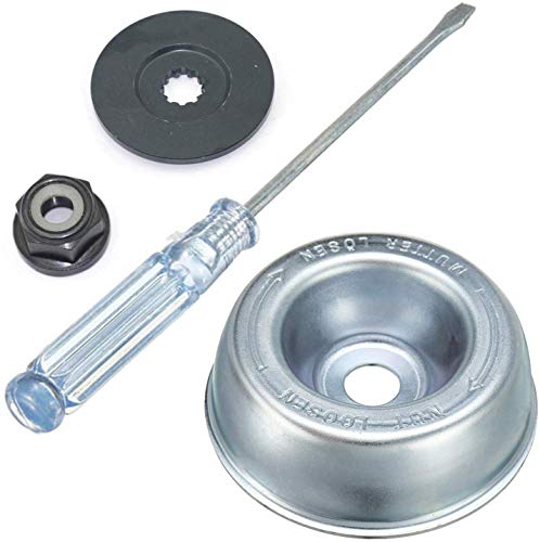 Gartenmaschine Rasenmäher Stihl Klingenadapter-Kit-Anlaufscheibe, Mitnehmerplatte, Bundmutter, Wartungsschraubendreher, Klingenadapterbefestigung Wartungsset für Stihl-Rasentrimmer-Freischneider Cover