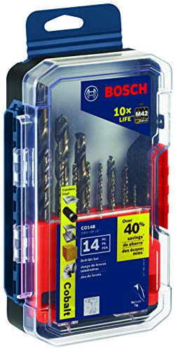 Bosch CO14B 14-Piece Assorted Set With Included Case - Cobalt M42 Metal Drill Bits With Three-Flat Shank For Drilling Applications In Stainless Steel thumb #9