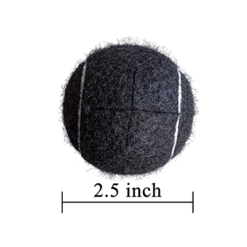 HiBallBall 2 Pack Precut Tennis Balls for Walkers, Heavy Duty Long Lasting Felt Pads for Furniture Legs and Floor Protection (Black) - Thumbnail 2