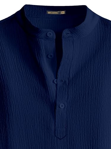Image of Men Shirt | Black Solid Textured Casual | Regular Fit | Short Sleeve | Mandarin /Chinese Collar | Cotton Fabric | Stylish Office Summer Wear Shirt for Men