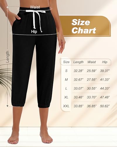 Ficerd 3 Pcs Women'S Capri Sweatpants Joggers Casual Sports Cropped Lounge Pants High Waisted Athletic With Pockets  thumb #5