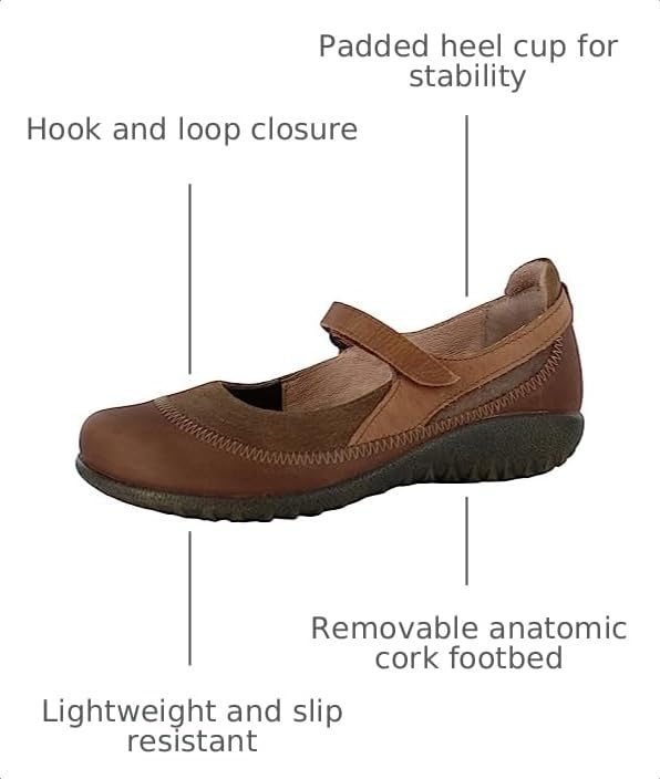 Image of NAOT Footwear Women's Kirei Maryjane with Cork Footbed and Arch Comfort and Support - Lightweight and Perfect for Travel- Removable Footbed