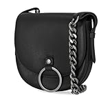Harley-Davidson, borsa a tracolla da donna con chiusura magnetica ad anello, 19,1 x 17,8 x 3,8 cm, colore: nero, Nero, 7.5' x 7' x 1.5'
