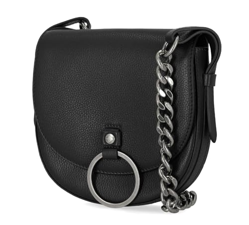 Harley-Davidson Women's Magnetic Flap Closure O Ring Satchel Xbody Purse - Black