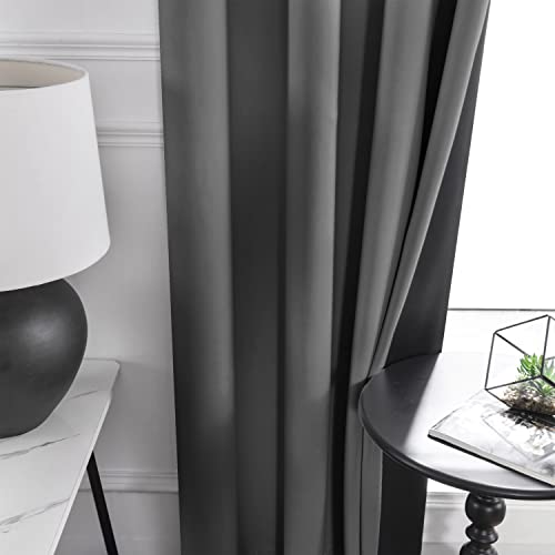 Coco Top Complete 100% Blackout Curtain 52X84 Inch - Antique Copper Bronze Grommet Thermal Insulated Window Treatment Drapes, Extra Thickness Curtains For Bedroom/Living Room(Dark Grey, 2 Panels) #TOP3