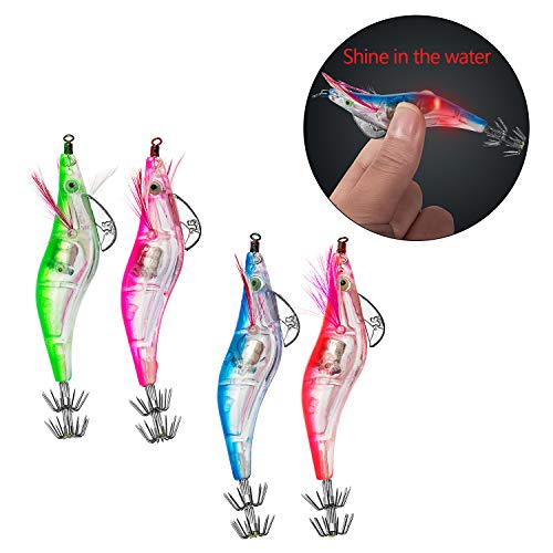 Fiscan Fishing Lures,Jigs Fishing Lures LED Slowing Sinking Baits with Mustad Hooks Freshwater and Saltwater,Minnow Jerkbait Crankbait