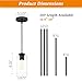 Zevluck 2-Pack Pendant Light, Matte Black Pendant Lighting with 5 Adjustable Tubes, Hanging Light Fixtures with Clear Glass Shade, Tiltable Pendant Lighting for Kitchen Island, Dining Room