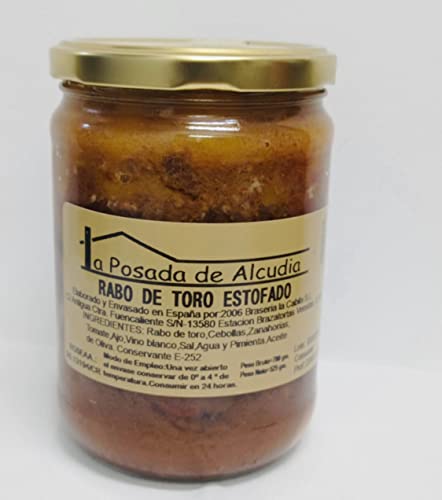 Rabo de toro estofado. Conservas de carne. Rabo de toro para disfrutar en cualquier ocasión. Carne en conserva. Conservas Gourmet. Un regalo original para todos. Producto 100% elaborado en España Cover