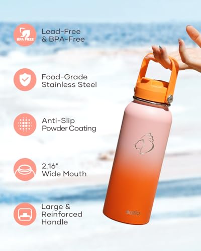 Image of BUZIO Triple Wall Vacuum Water Bottle with Dust-Proof Straw & Spout Lids