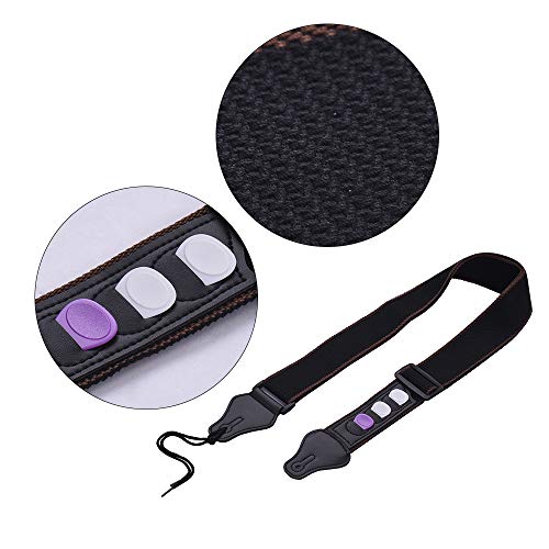 KKmoon 2 pçs/pacote Ajustável Alça de Ombro Da Guitarra de Microfibra + Algodão Cinto de Couro Sinté