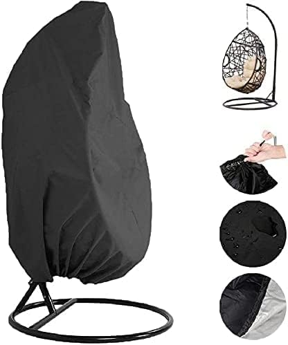 Funda impermeable para silla colgante de patio, funda de silla colgante, tela Oxford resistente para sillas de huevos de patio con cordón, muebles