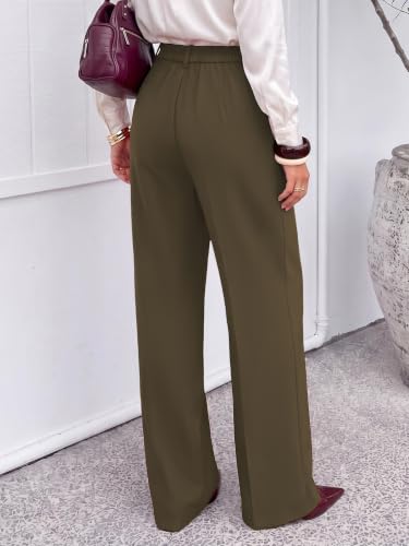 KIRUNDO Wide Leg Pants for Women 2026 High Waisted Side Button Trousers - image 3