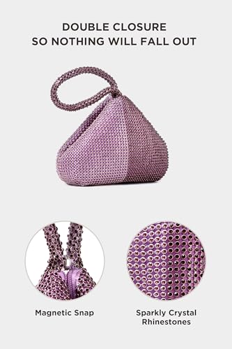 Image of BABEYOND Women's Rhinestone Clutch Evening Bags Sparkly Glitter Triangle Purse for 1920s Party Prom Wedding
