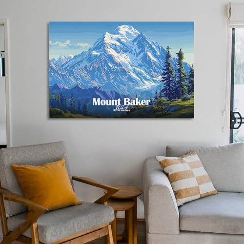 Impression d'art Mount Baker sur toile moderne haute finition