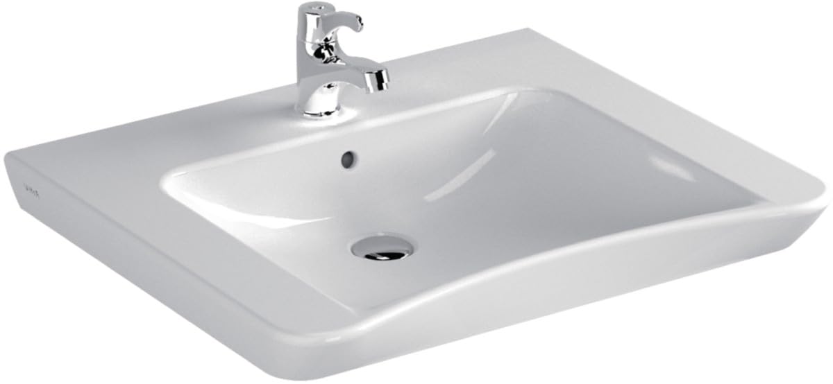 Lavabo S2 PMR 65cm blanc, 1 trou percé pour robinetterie avec trop plein réf 5291B0030001
