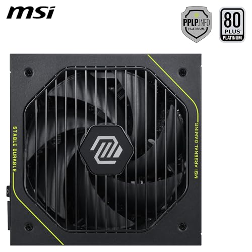 Image of MSI MAG A1200PLS PCIE5, Fully Modular Gaming 1200W Power Supply, 80+ Platinum, Native 12V-2x6 Cables, GPU Safeguard, 105C Main Capacitor, Fan Safeguard, ATX 3.1 & PCIe 5.1 Ready, 10 Year Warranty