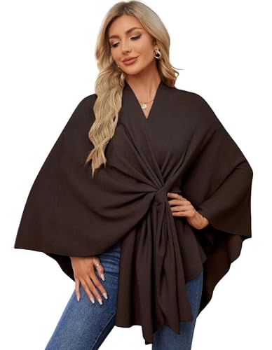 Poncho élégant pour femme en maille douce supérieure style haut de gamme