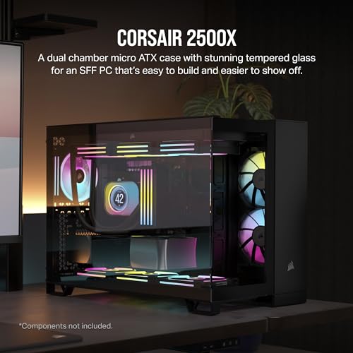 Corsair Polycarbonate 2500X Micro ATX Dual Chamber Pc Case-Black - Image 2