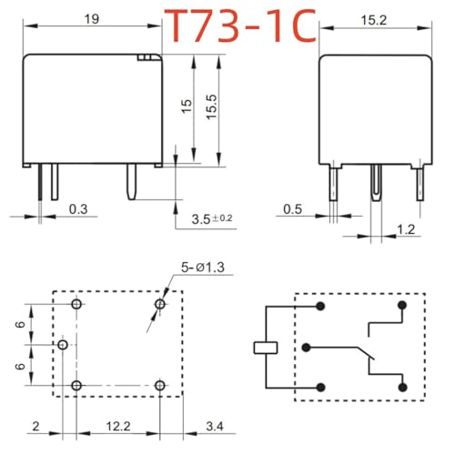 Relé YX202-S-105DM 5V microinterruptor T73-1A para placas PCB 2