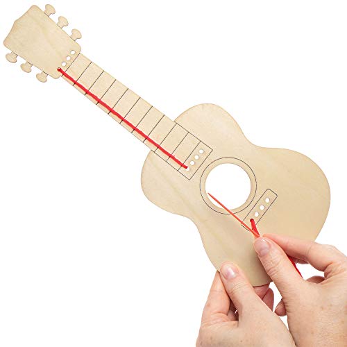 Baker Ross AT812 Gitaar Naaien Kits voor Beginners - Pack van 3, Houten Gitaar Craft Kits voor Kinderen Kunst en… - Image 4