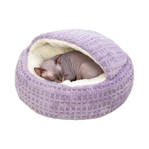 フード付き猫用ベッド | 半囲い 貝殻形 パピーベッド,子犬・子猫用カバー付きハウステント,家庭、寮、アパート、リビングルーム、バルコニー用