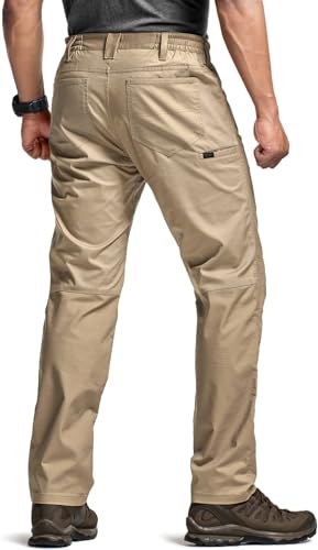 Image of CQR Men's Flex Stretch Tactical Pants, Water Resistant Ripstop Cargo Pants, Lightweight EDC Outdoor Work Hiking Pants
