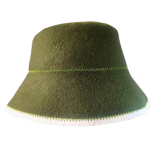 Hbbgdiy Sauna Hat Felt Wool Water Absorbent Heat Resistant Hat for Women and Men Soft Reusable Spa Steam Room Bathhouse Hair Protection Sauna Accessories Green