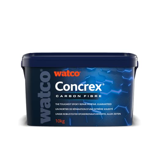 Watco Concrex® Carbon Fibre Epoxy Resin - Concrete Repair Mortar, Quick & Permanent - Strong Repairs for Concrete Floors, Ramps & Steps (10kg)