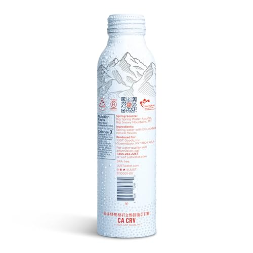 Image of JUST Bubbles Strawberry- Pure Premium Sparkling Spring Water in a Fully Recyclable Reusable Eco-Friendly Bottle - 100% Mountain-Sourced Carbonated Water with Naturally Occurring Minerals, 16 Fl Oz