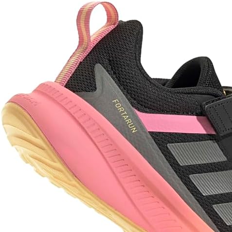 Adidas Fortarun 4.0 Unisex Çocuk Ayakkabısı, Core Black Iron Met Bliss Pink, 35 EU - Görsel 6