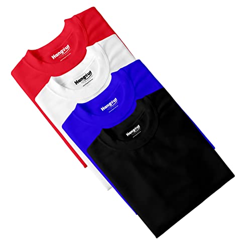 Image of Hangout Hub HH87 Tshirt for Boy's | Regular Fit | Super Combed Cotton Kids T-Shirt | Solid Plain Tees | Round Neck T Shirt | Half Sleeves |Pack of 2 | 3 | 4 | 5 |6