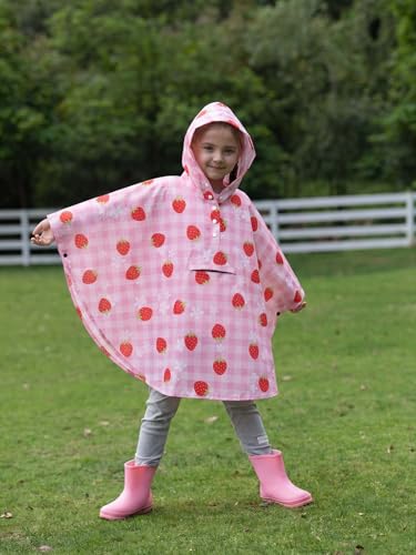 Image of SaphiRose Lightweight Kids Rain Poncho Jacket Waterproof Outwear Rain Coat